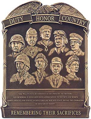 bas relief military bronze plaque